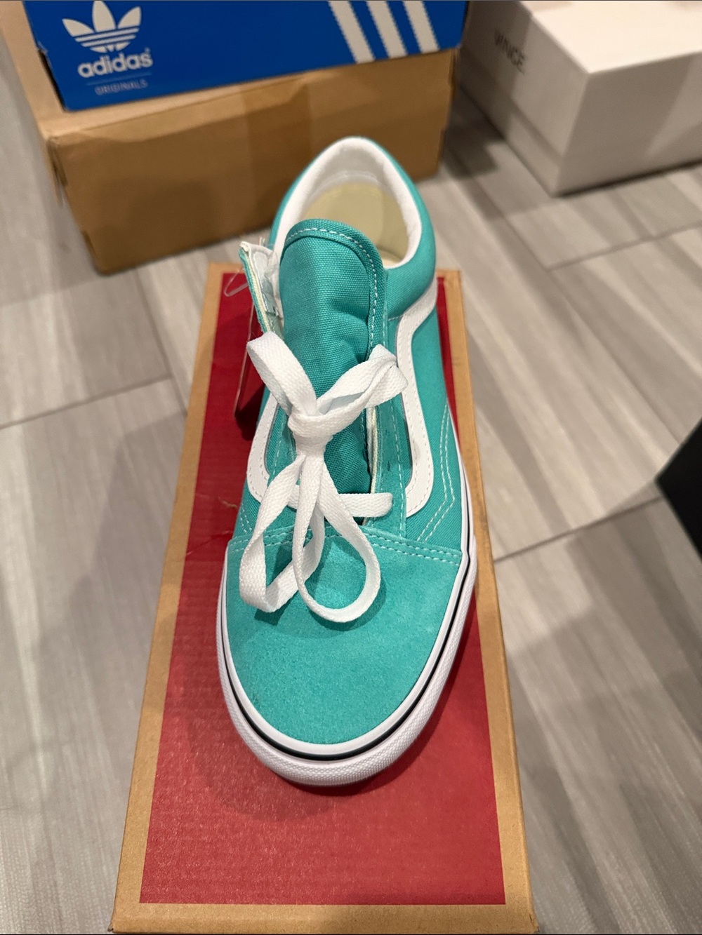 Vans Tiffany Blue and White Old Skool Low-Top Sneakers